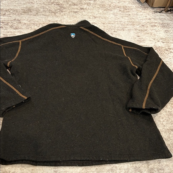 Kuhl Men's Dark Brown fleece 1/4 Zip-Up with sherpa Details xl - Picture 8 of 8